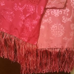 Shanghai Tang Silk Reversible Scarf Pink/Raspberry